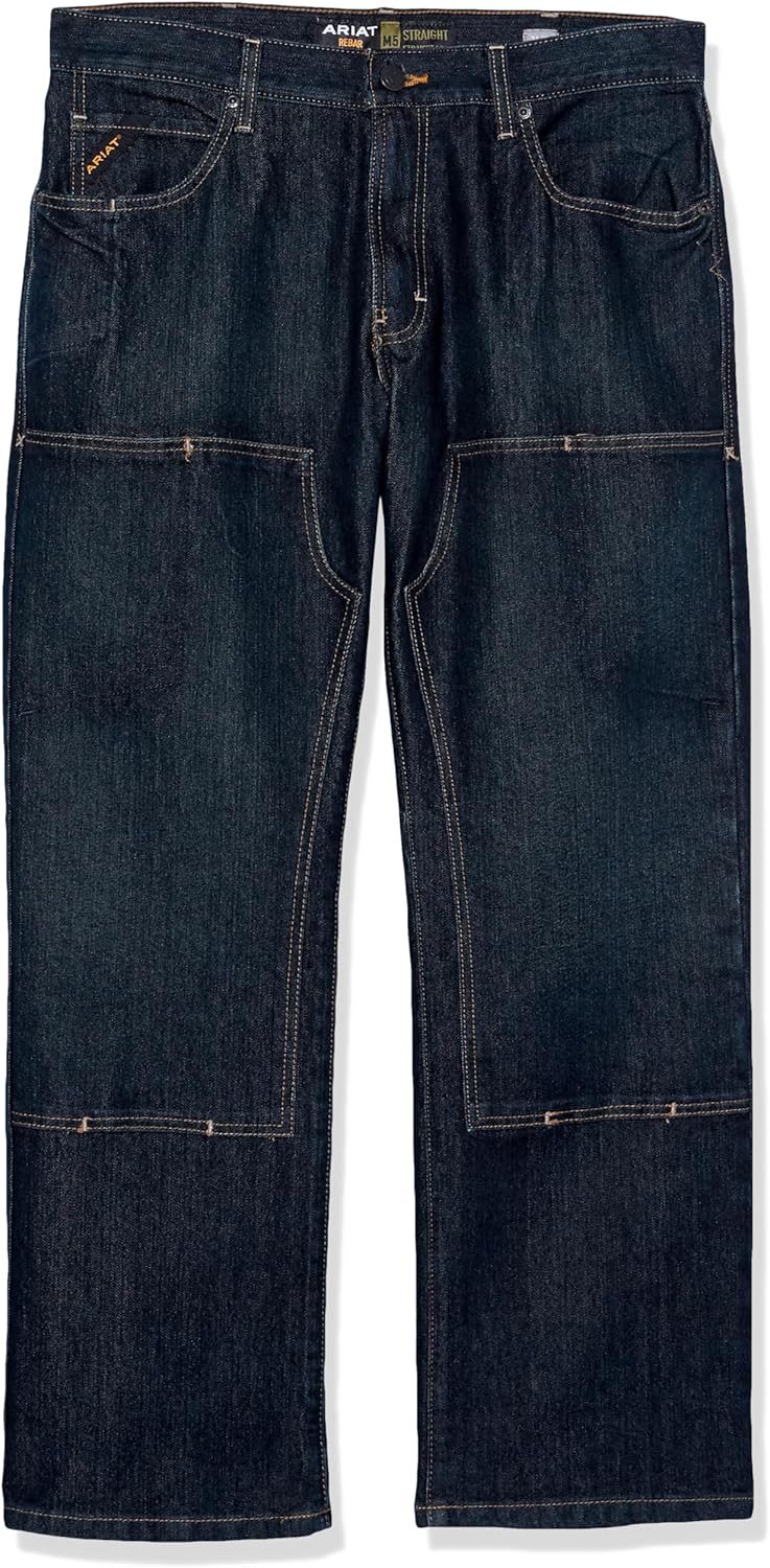Ariat Male Rebar M5 Straight DuraStretch Basic Double Front Stackable Straight Leg Jean Blackstone 36W x 30L