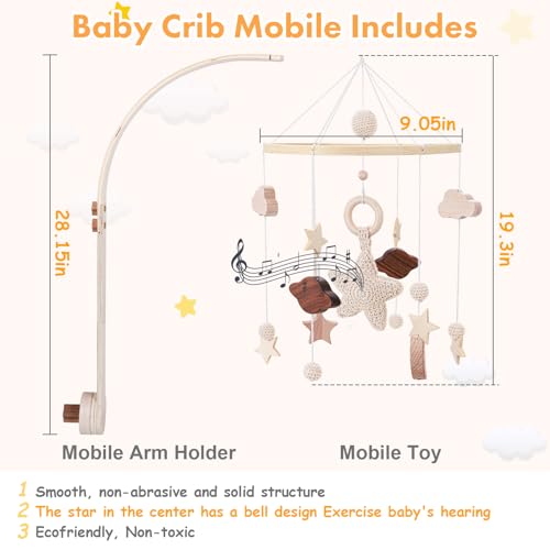 Baby Crib Mobile for Girls - Boho Bee Flower Baby Crib Mobile | Baby Crib Mobile for Bassinet | Nursery Decor Soothe Toy Baby Shower Set for Infant Bedroom Hanging Decoration Toy