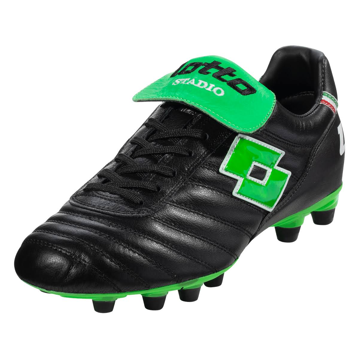 Lotto Stadio OG Made in Italy FG Firm Ground Soccer Cleat Black/Spring Green - 11