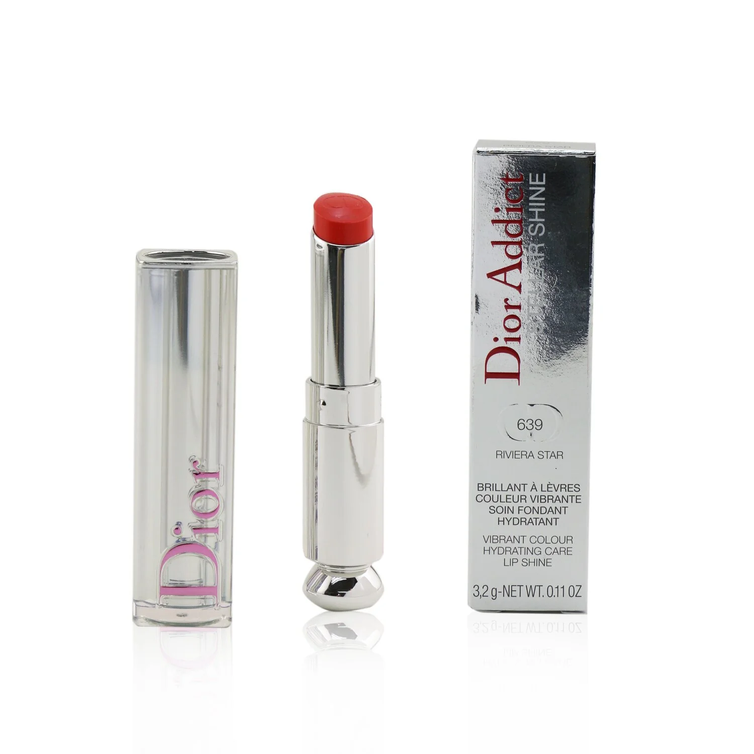 Christian Dior Dior Addict Stellar Shine Lipstick - # 639 Riviera Star (Pop Coral)  3.2g/0.11oz