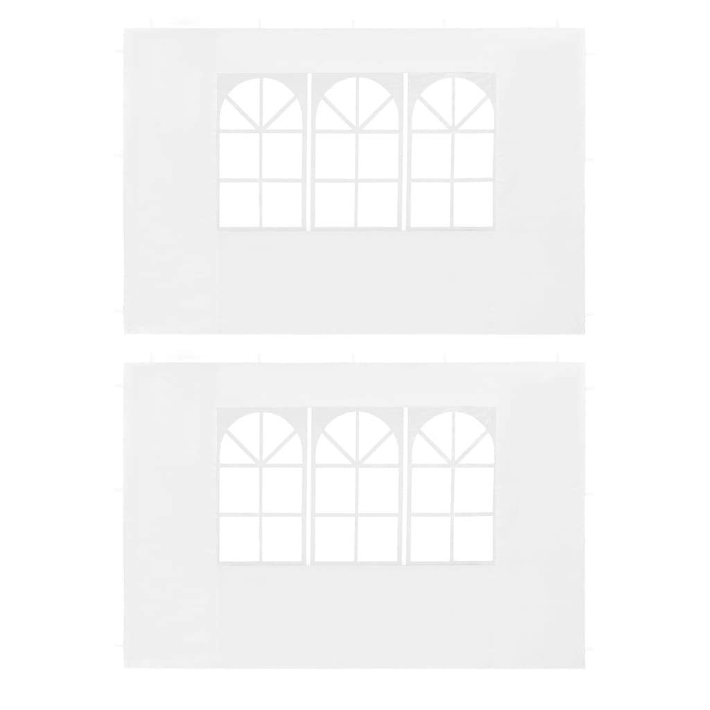 vidaXL Party Tent Sidewall 2 pcs with Window PE White