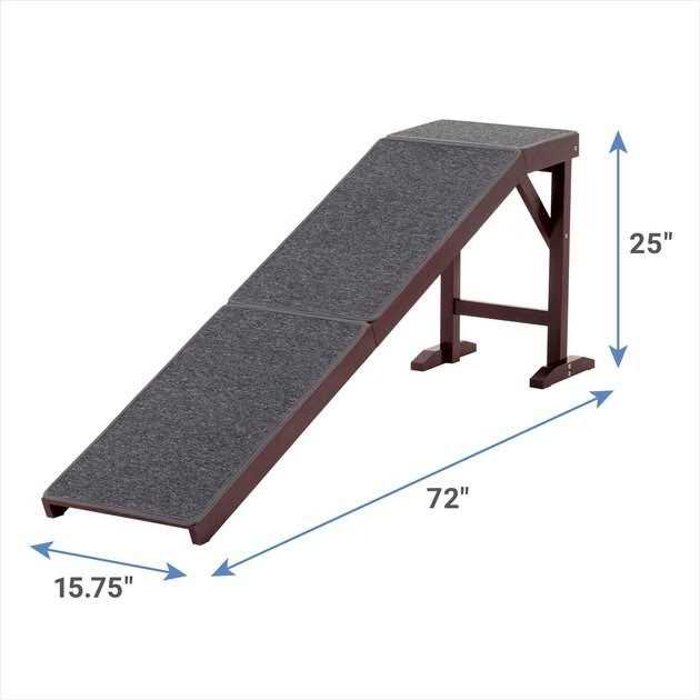 Frisco Deluxe Wooden Carpeted Cat Dog Ramp - Pet Supplies online store