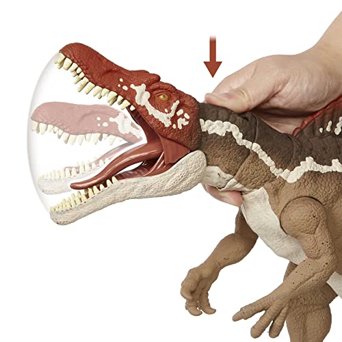 Mattel Jurassic World Extreme Chompin' Spinosaurus Dinosaur Action Figure Toy with Huge Bite, Authentic Design & Movable Joints