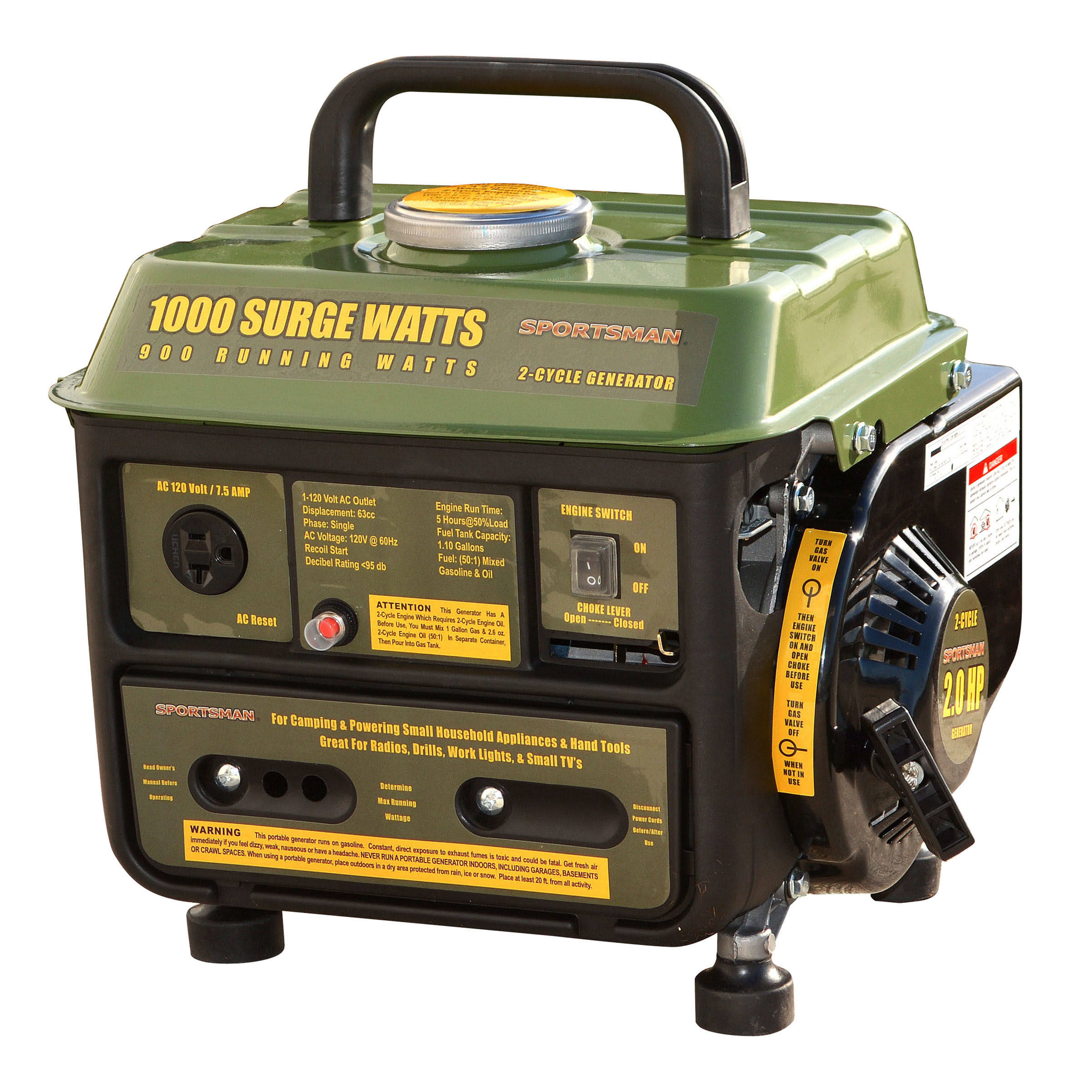 Sportsman 1000 Surge Watt Portable Generator - Not Carb Compliant - 1000 W