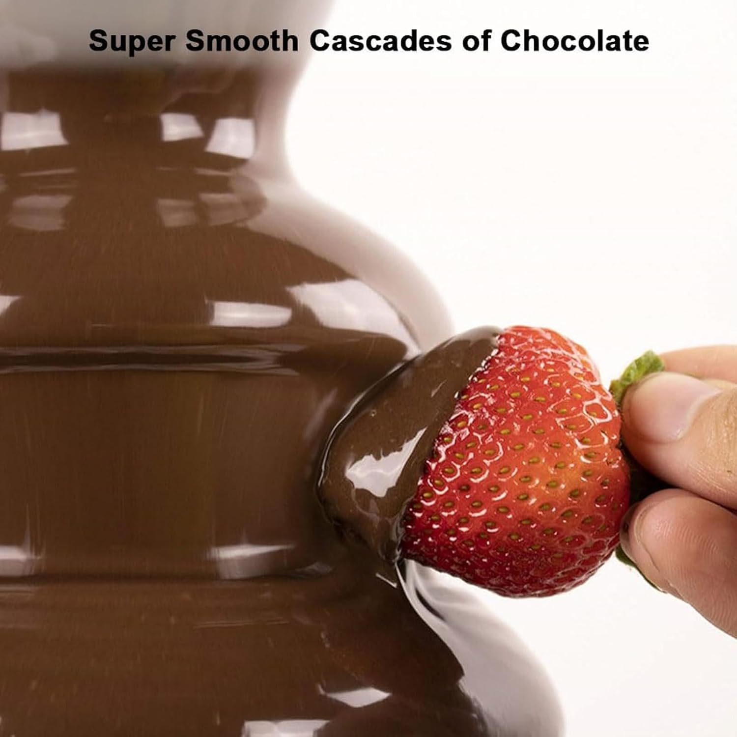 80W Electric Chocolate Fountain, 3 Tier Cascading Fondue Set with Hot Melting Pot Base, Stainless Steel Dip & Share Machine for Parties Weddings Family Gathering