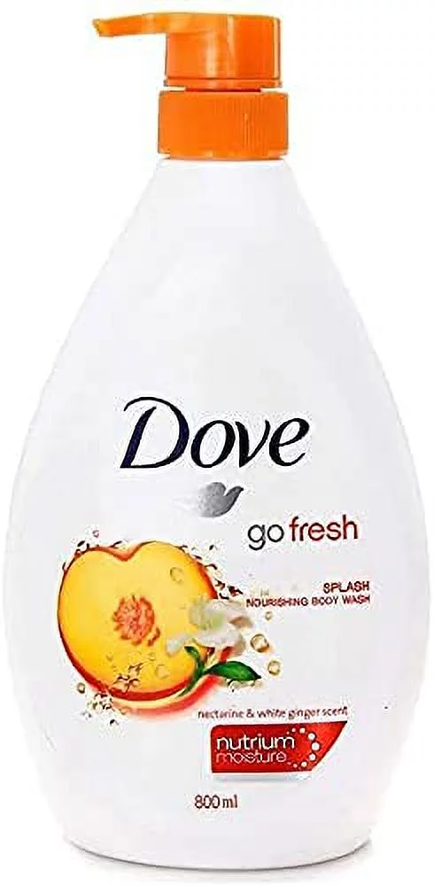 Dove Go Fresh Splash Nourishing Body Wash 800Ml / 27.05 Oz, Nectarine & White Ginger Scent, Enriched With Nutrium Moisture