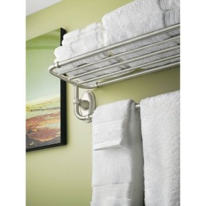 Moen YB5494ORB Kingsley 26.8-Inch W x 9.60-Inch D Hotel Towel Bathroom Shelf, Oil Rubbed Bronze