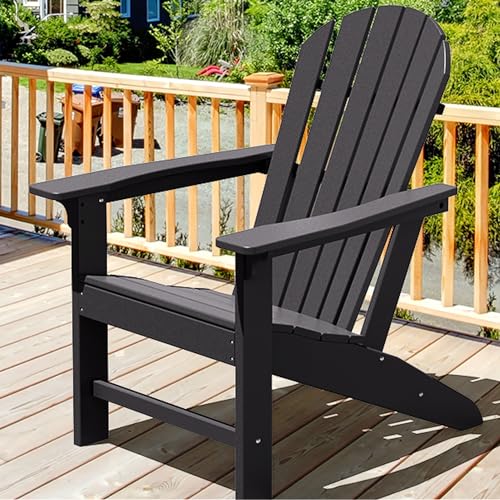 Adirondack Chair Set of 4, Large Lawn Chair, Outdoor Chair with Durability and Weather Resistance, HDPE Patio Chair for Yard, Porch, Garden, Deck, Swimming Pool, Blue