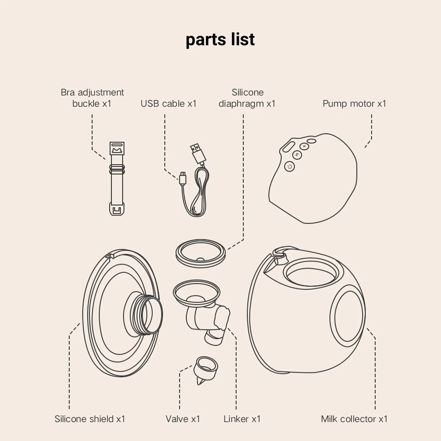 Duomishu Baby Breast Pump Electric Wearable Wireless Hands Free Silicone Breastfeede Pump