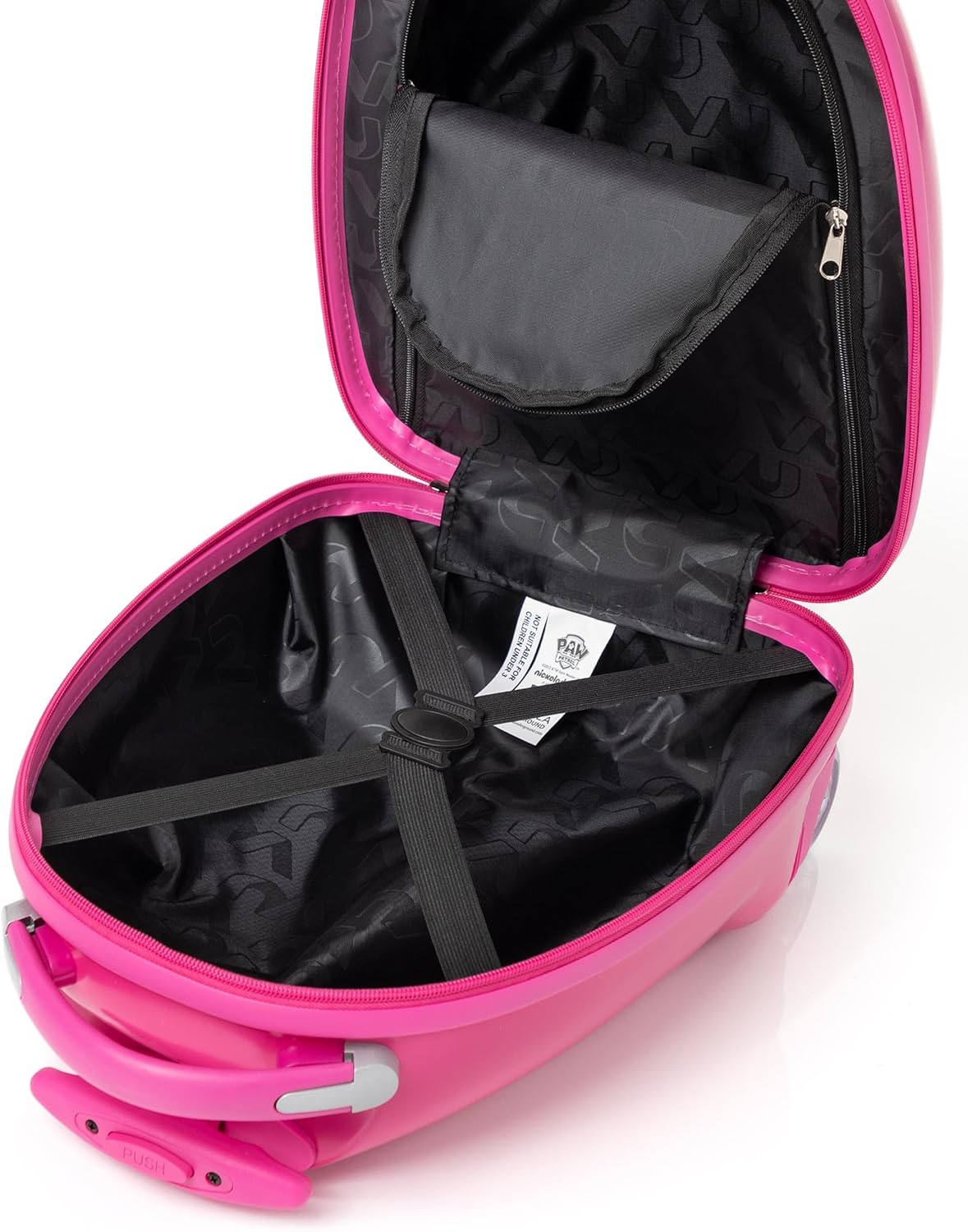 Paw Patrol Skye Suitcase Kids | Girls Pink Cabin Small Hard Cover Holiday Carry On Trolley with Extendable Handle | Helicopter Rescue Pup Animated Character