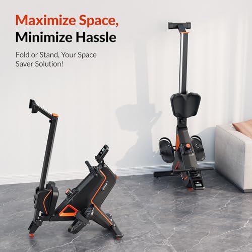 Magnetic Rowing Machines for Home (R05), Water Rowing (R10), 16 Levels of Quiet Resistance Foldable Compact Rowing Machine 350 LB Weight Capacity with Bluetooth, App Supported, Tablet Holder