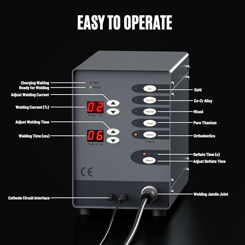 Automatic Jewelry Welder, CNC Spot Welder Machine 110V 100W, Pulse Argon Arc Permanent Jewelry Welding Kit, 50A-600A for DIY Jewelry Repair Gold Hardware Workpiece Welding