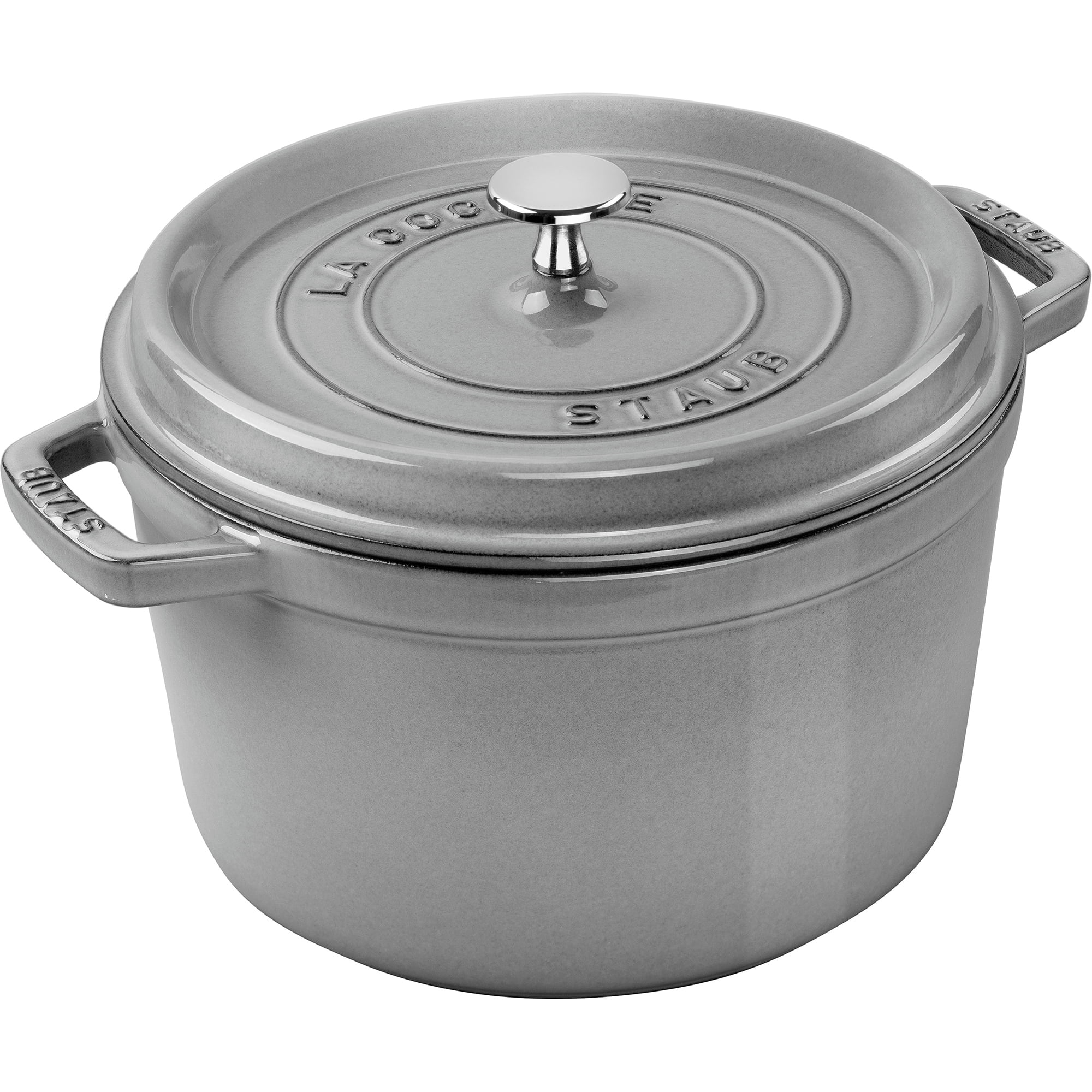 Staub Cast Iron Dutch Oven 5-qt Tall Cocotte, Made in France, Serves 5-6, Graphite