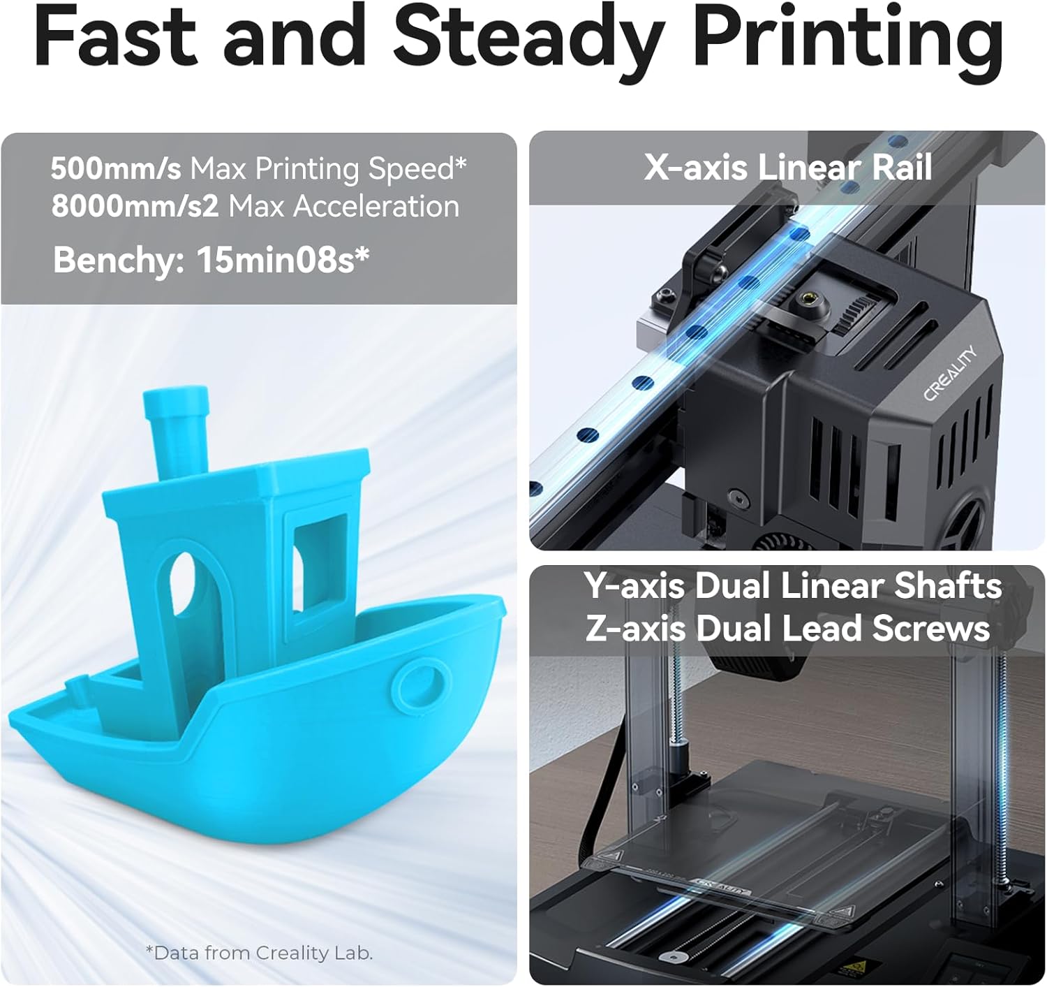 Official Creality Ender 3 V3 KE 3D Printer 500mm/s High Speed Printing Smart Remote Control Auto Calibration 300℃ Printing Temp Ultra-Smooth Motion Linear Rail 220x220x240mm