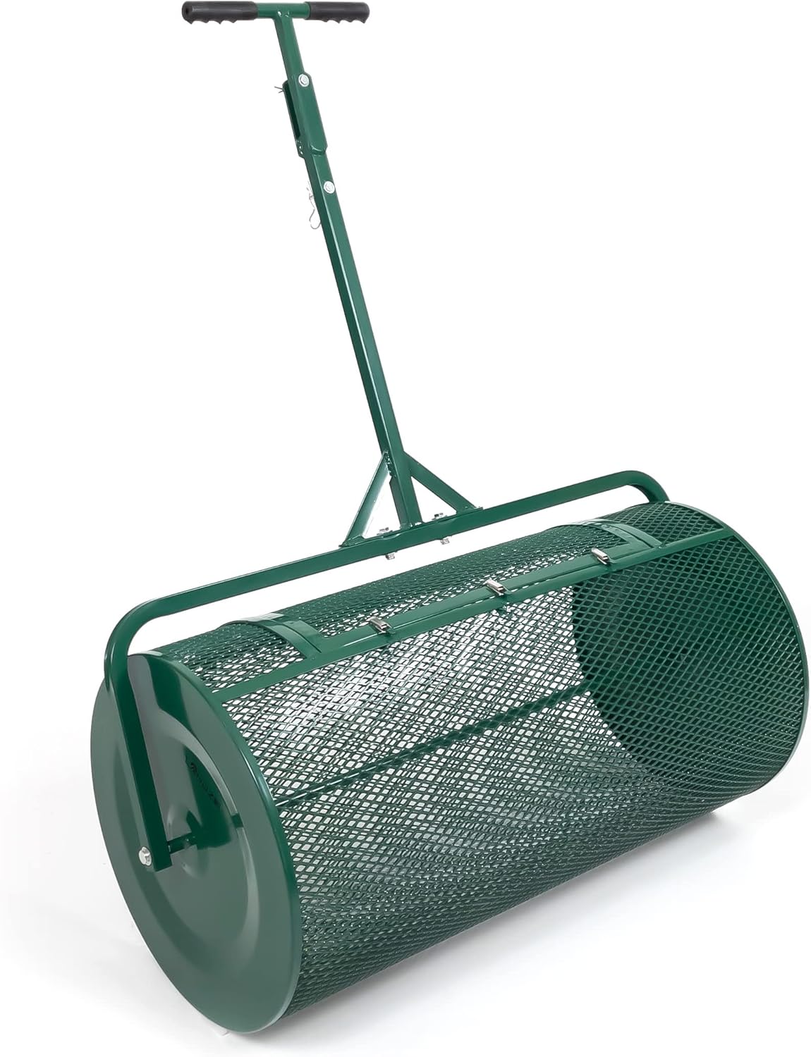 Landzie Lawn & Garden Spreaders - 36 Inch Heavy Duty Metal Mesh Basket Push/Tow Spreader - Compost, Peat Moss, Top Soil, Mulch - Durable Lightweight Multi-Purpose Yard Care Equipment - Manure Spreader