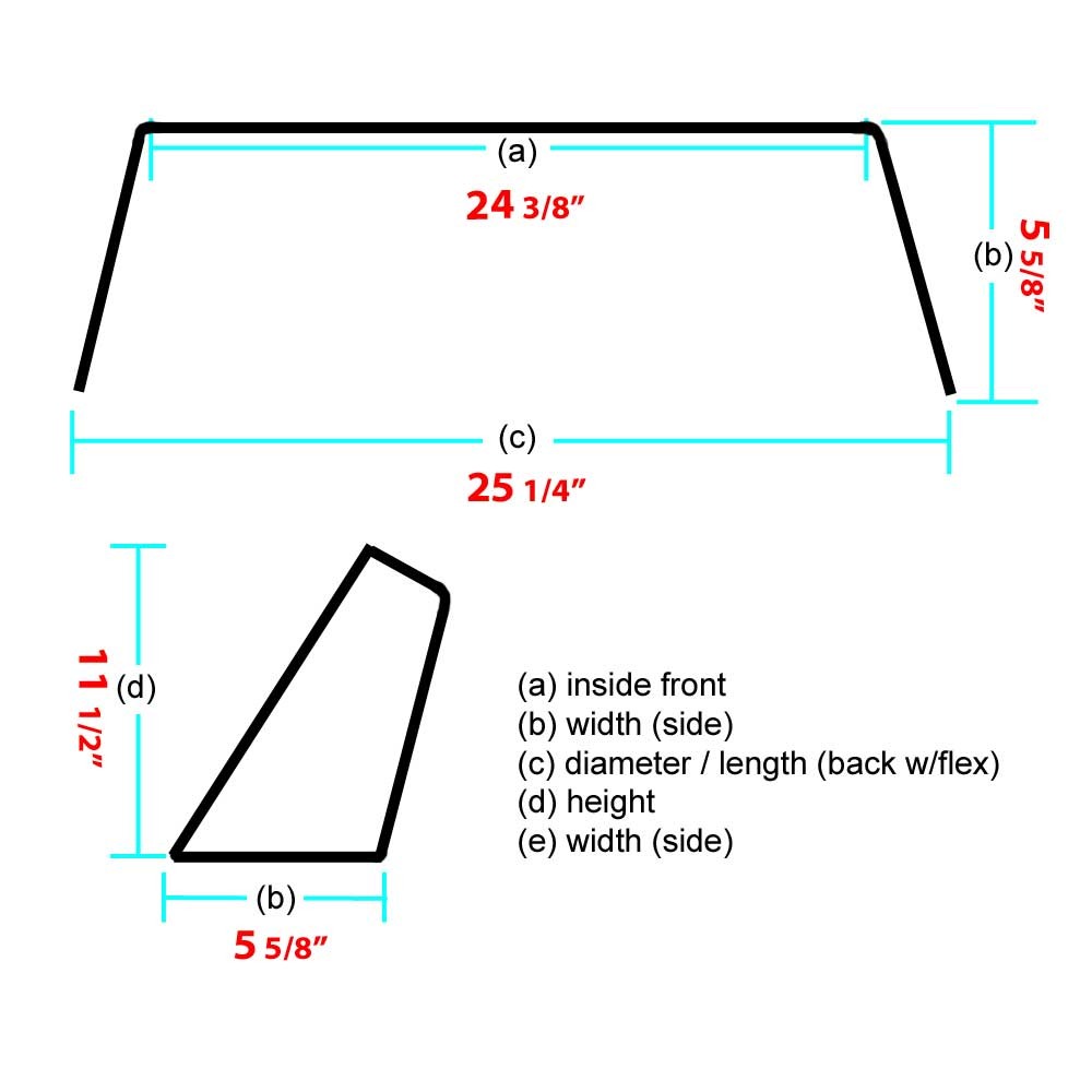 Excel Boat Windshield | 25 1/4 Inch Smoke Plexiglass