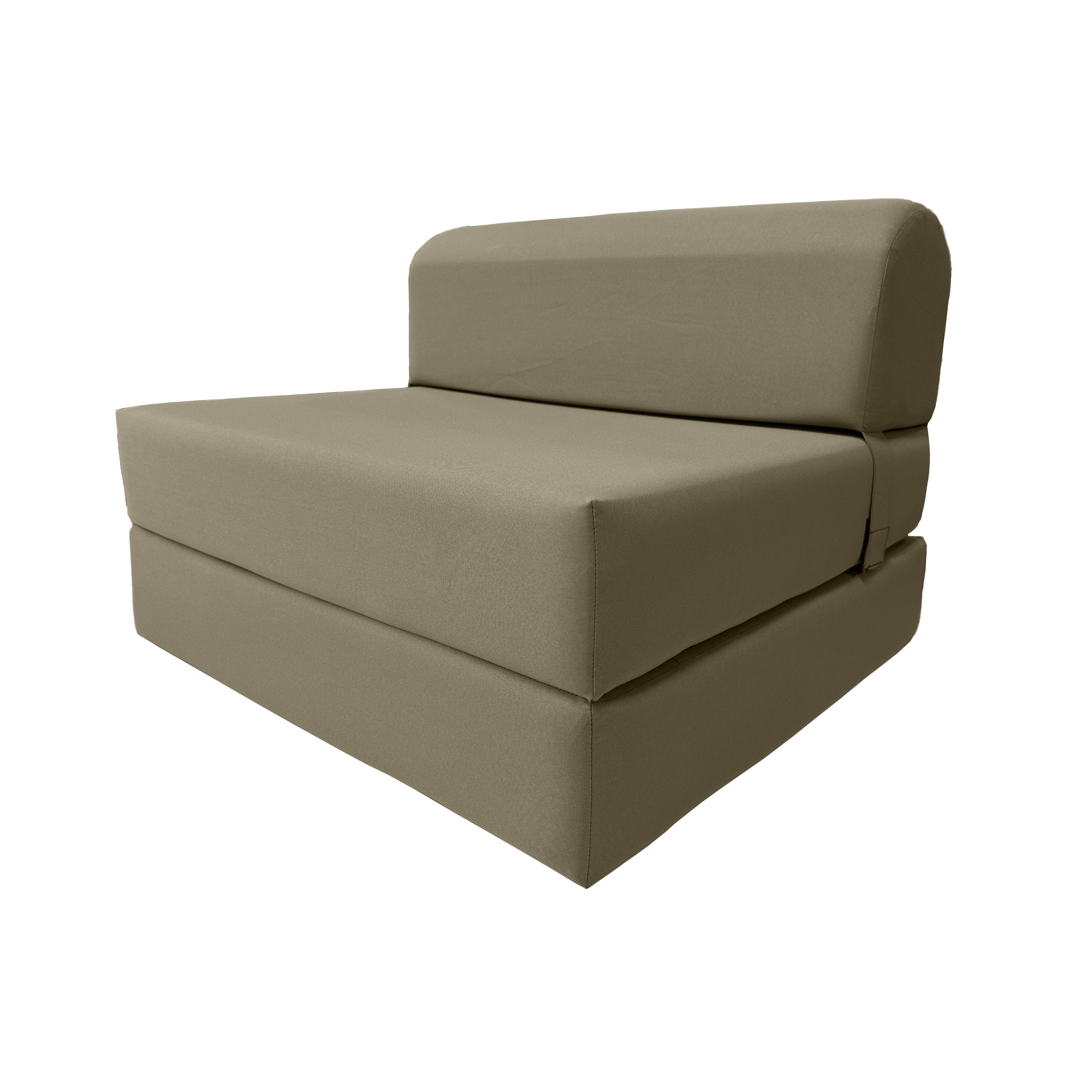 Tan Sleeper Chair Folding Foam Beds, Portable Studio Sofa Guest Bed, 6 x 36 x 70