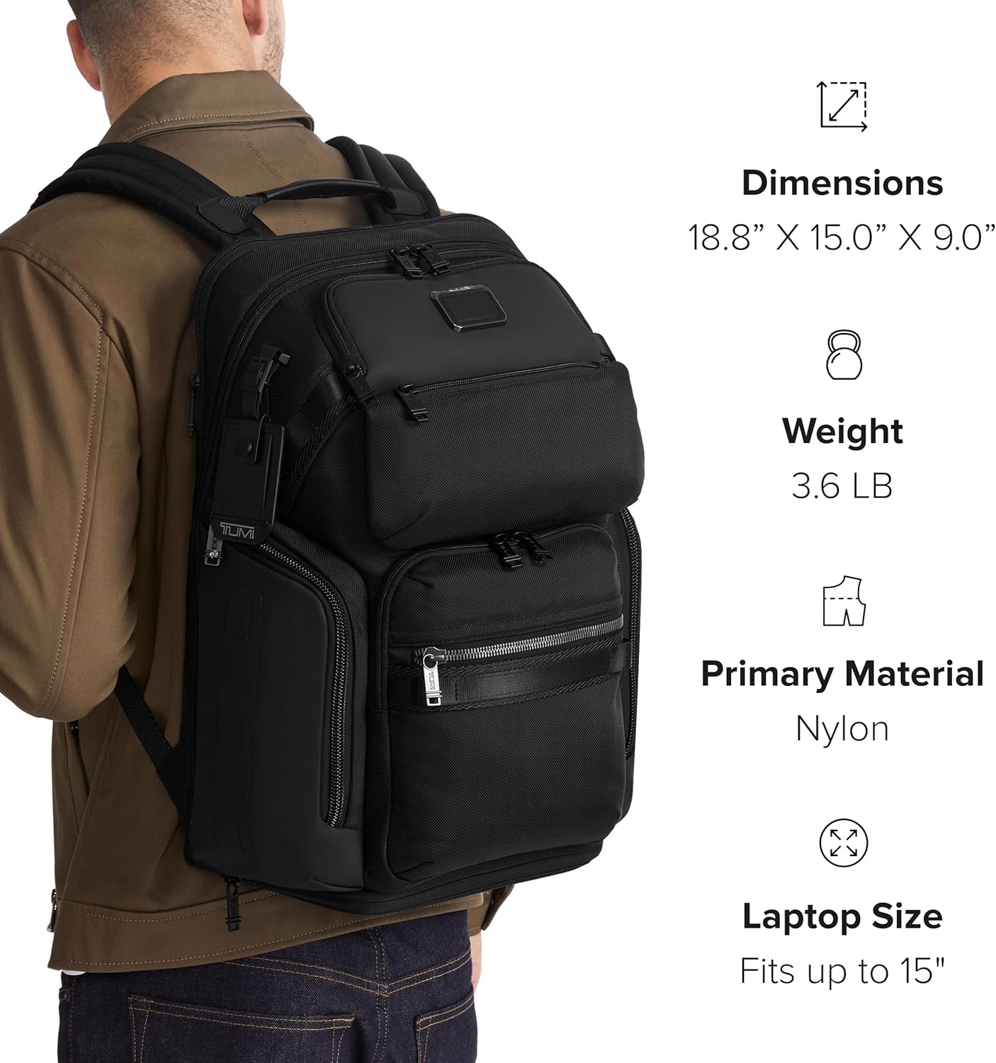 TUMI - Alpha Bravo Nomadic Backpack - Durable Carry On Backpack - 18.8