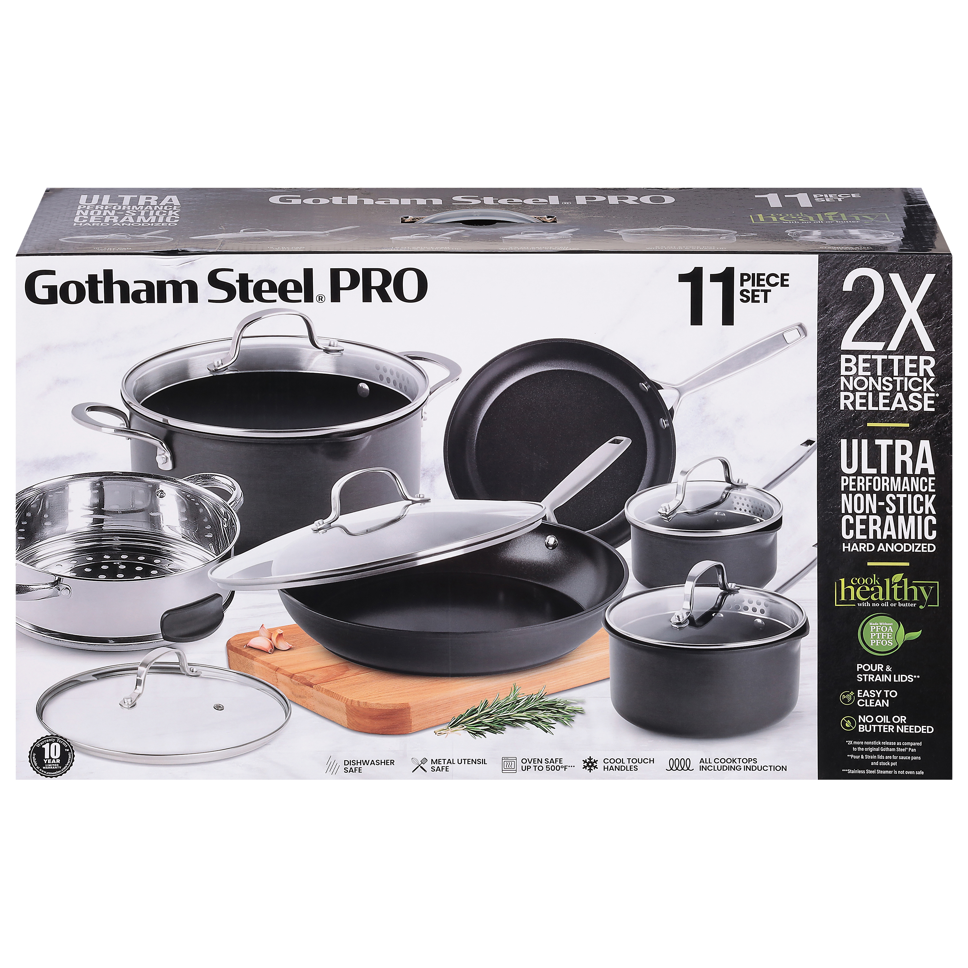 Gotham Steel Pro Ultra Ceramic Cookware Set 1 ea