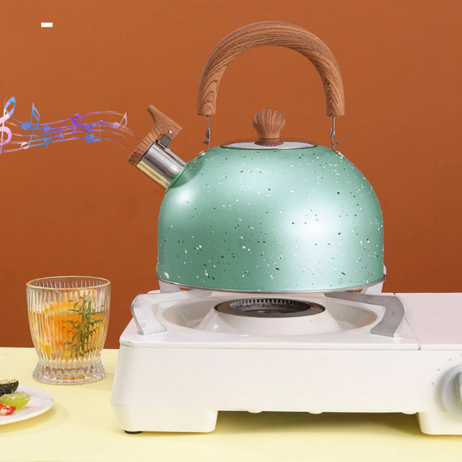 Stainless Whistling Water Kettle Teapot Cookware Milk Kettle Kitchenware Green