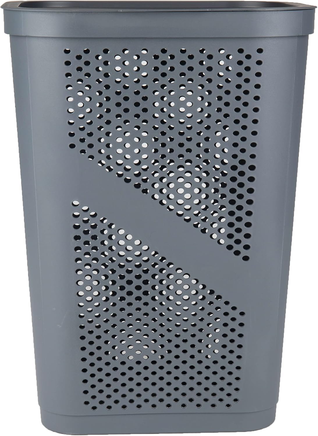 Mind Reader 60L Slim Laundry Hamper, Clothes Basket, Lid, Ventilated, Plastic, 17.25