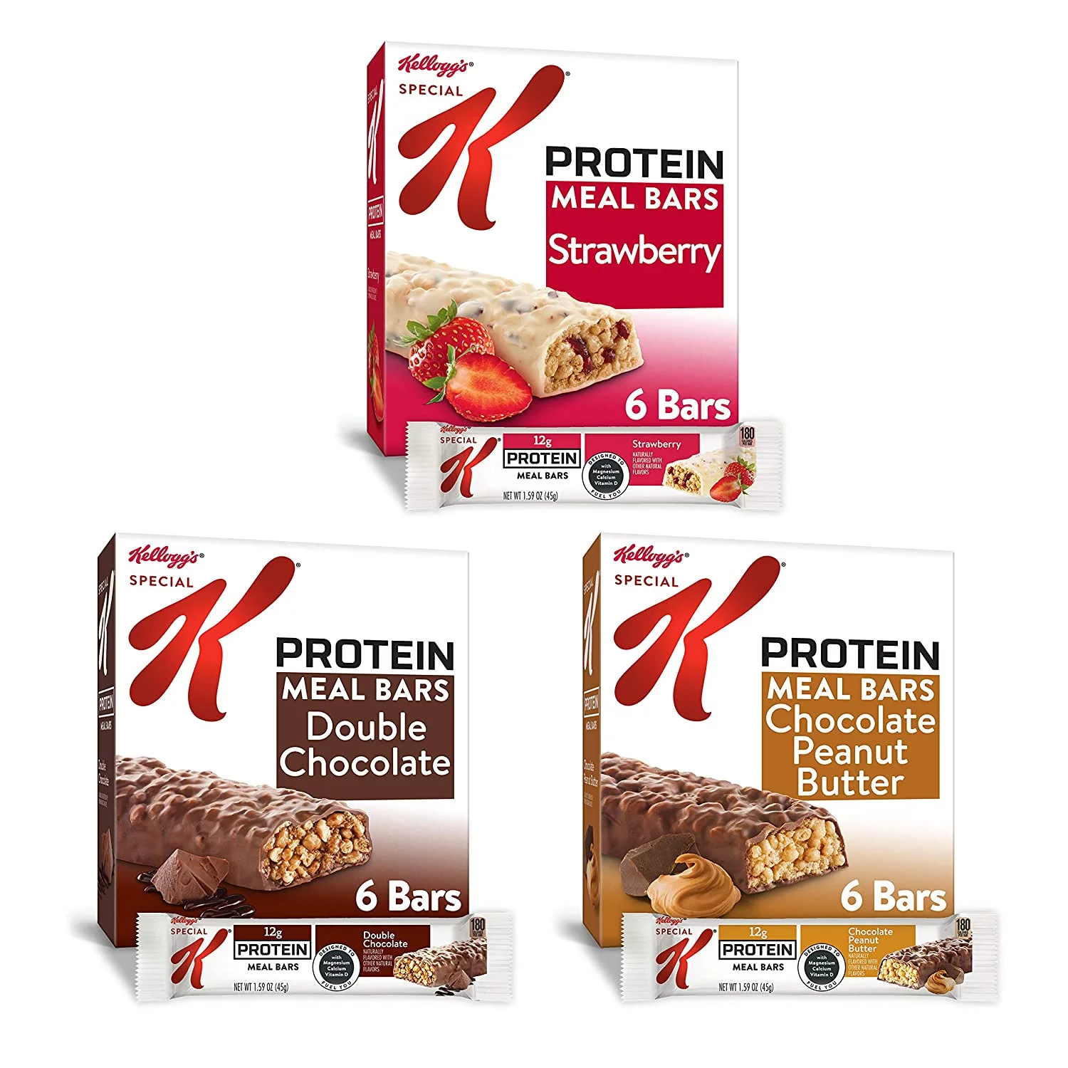 Kelloggs Special K Protein, Meal Bars, Variety Pack, Good Source of 13 Vitamins and Minerals, 1.781lb Case (3 Count)
