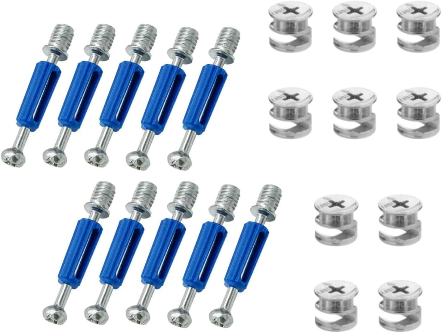 20Pcs Cam Locks for Furniture, 12 x 11.2 mm Furniture Cam Lock Fasteners Compitable with IKEA Hardware Parts, Eccentric Wheels Repair Spare Parts Nut & Bolt Assortment Sets (12x11.2CamSet)，Fasteners