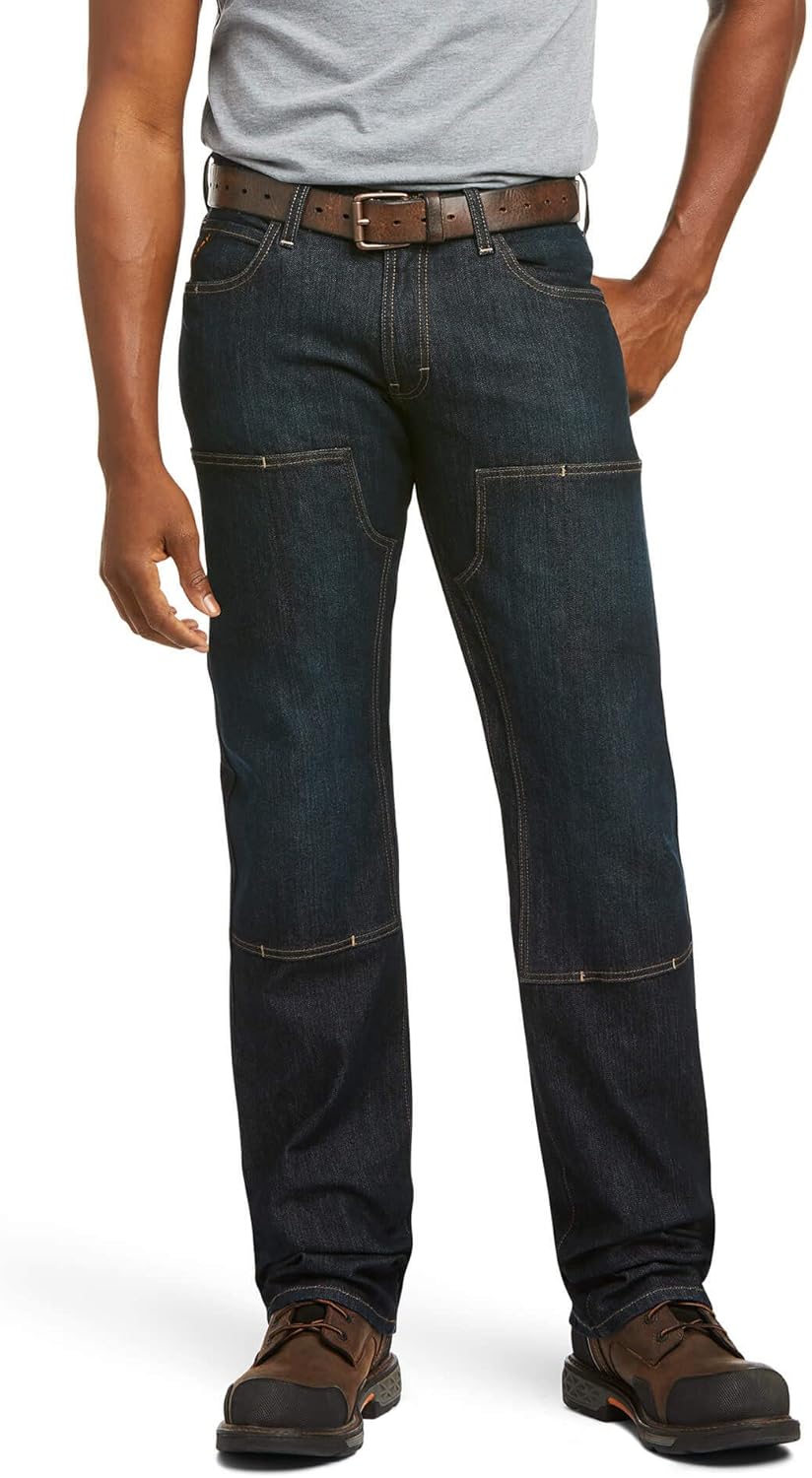 Ariat Male Rebar M5 Straight DuraStretch Basic Double Front Stackable Straight Leg Jean Blackstone 34W x 32L