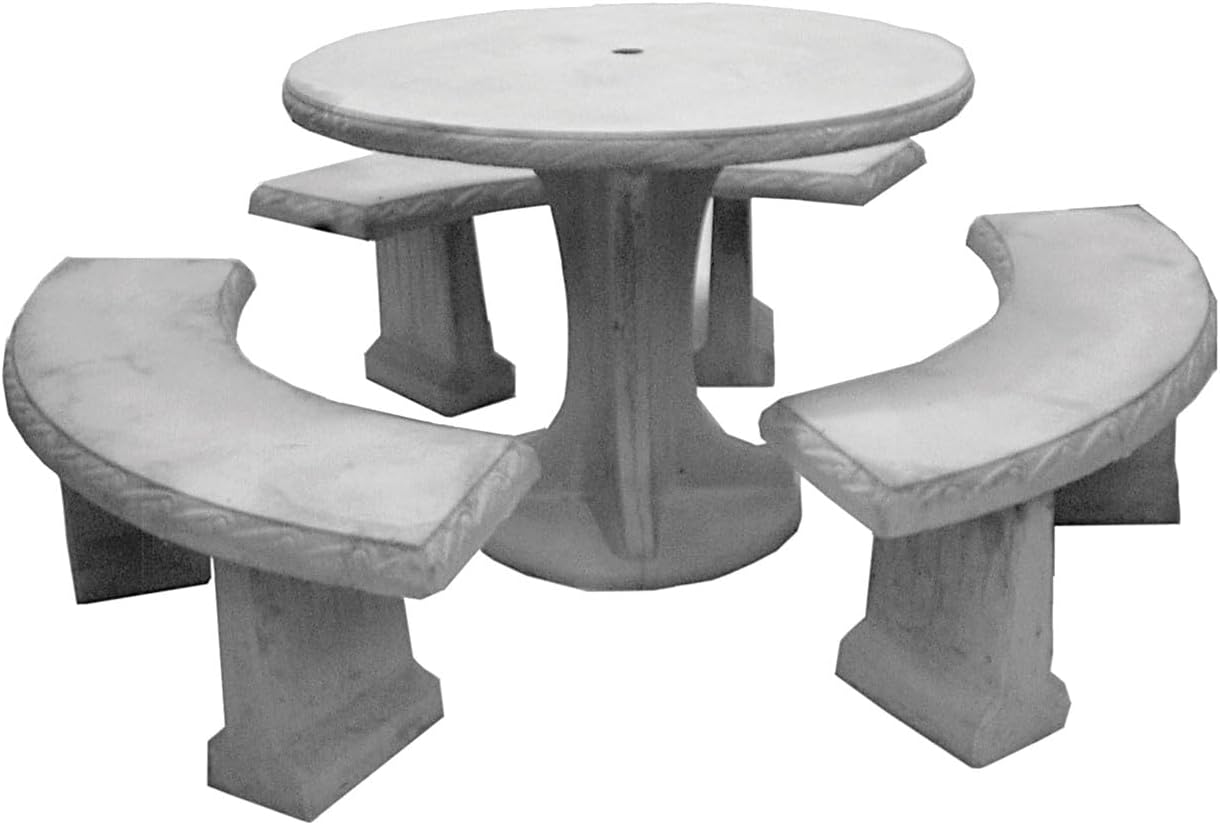 Solid Rock Stoneworks 4 Piece Genteel Estate Concrete Table Set- Unstained