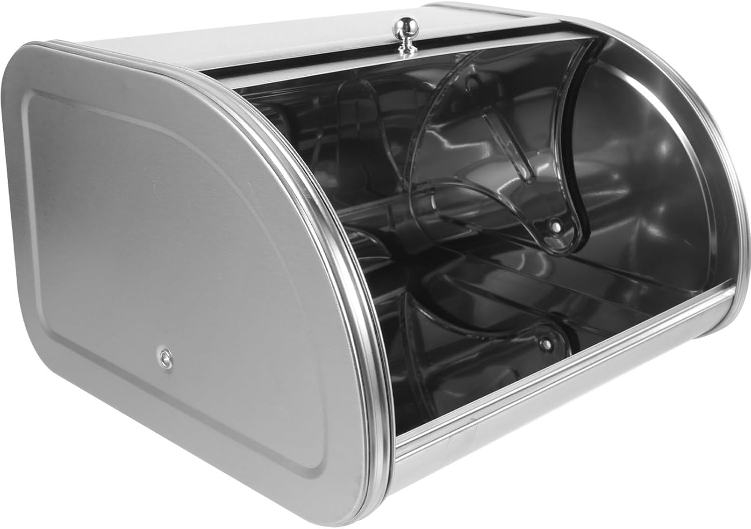 Holibanna Bread Storage Container Box Metal container frosted bread box metal box desktop Stainless steel with cover bread food Organizer storage box bread rack American style furniture