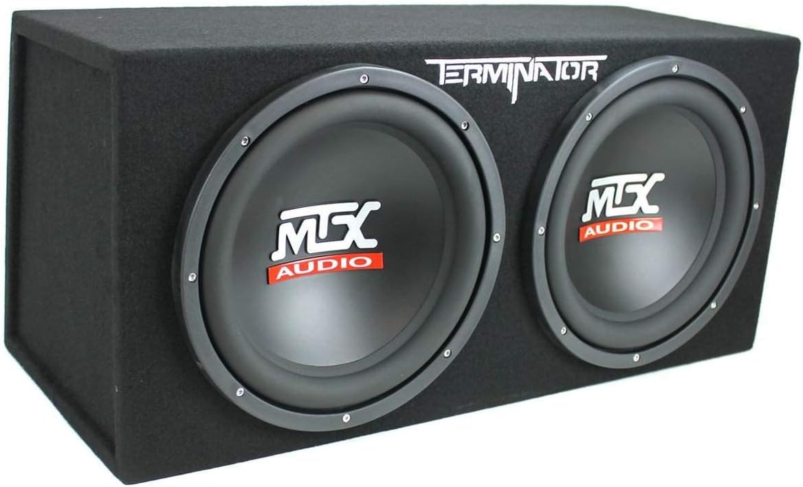 MTX 12-Inch 1200-Watt Car Audio Dual Loaded Subwoofer Box Enclosure with Venting System (2 Pack)