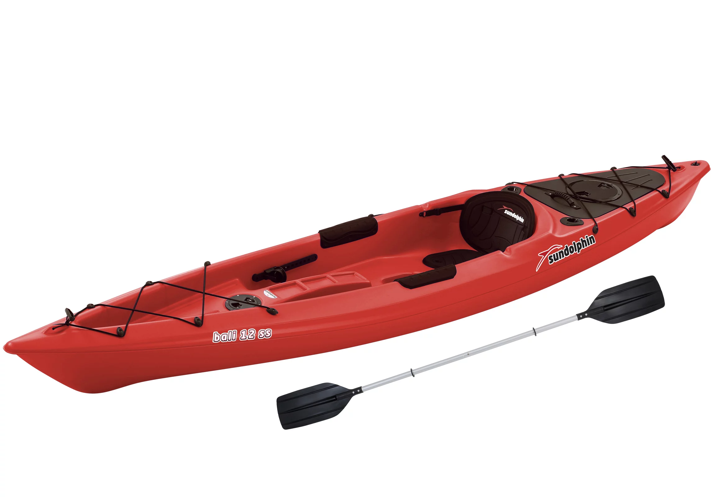 Sun Dolphin Bali 12' Sit-On Recreational Kayak Red, Paddle Included