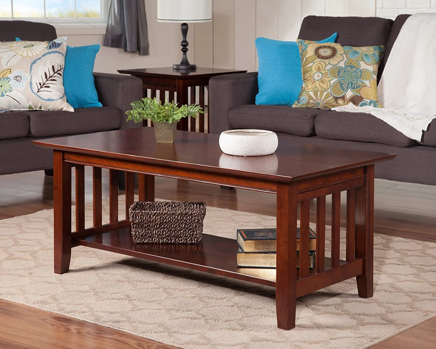 Atlantic Furniture AH15204 Mission Coffee Table, Walnut