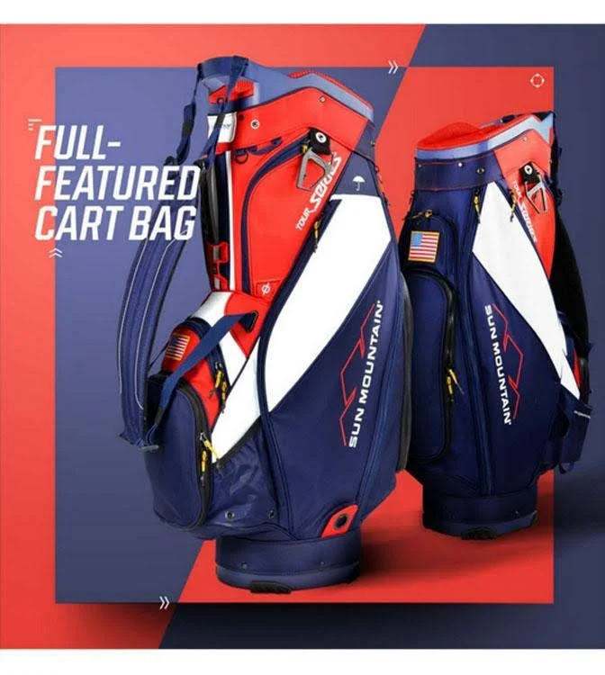 Sun Mountain Tour Series Cart Bag, Navy/White/Red