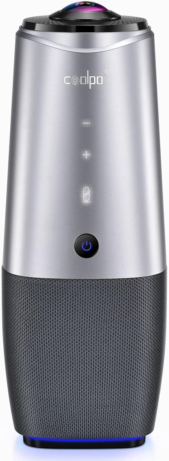 Webcam, 360 Video Conference Camera, 4K All-in-one Conference Room Camera with Speaker, Microphone, Meeting Room Camera, AI Speaker Tracking, Noise Cancellation, Teams, Zoom, PANA 5ft USB Cable