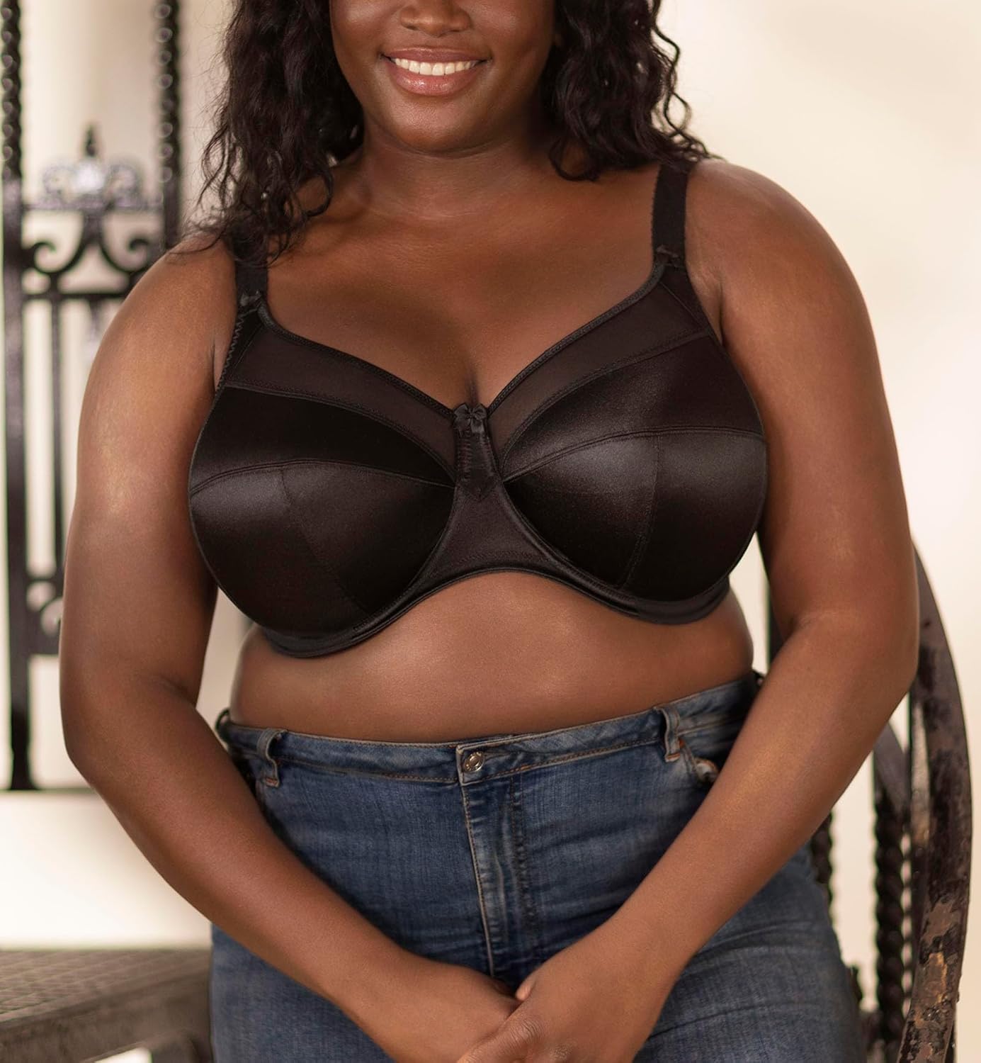 GODDESS Women's Keira Banded Underwire Bra, Black, 38J