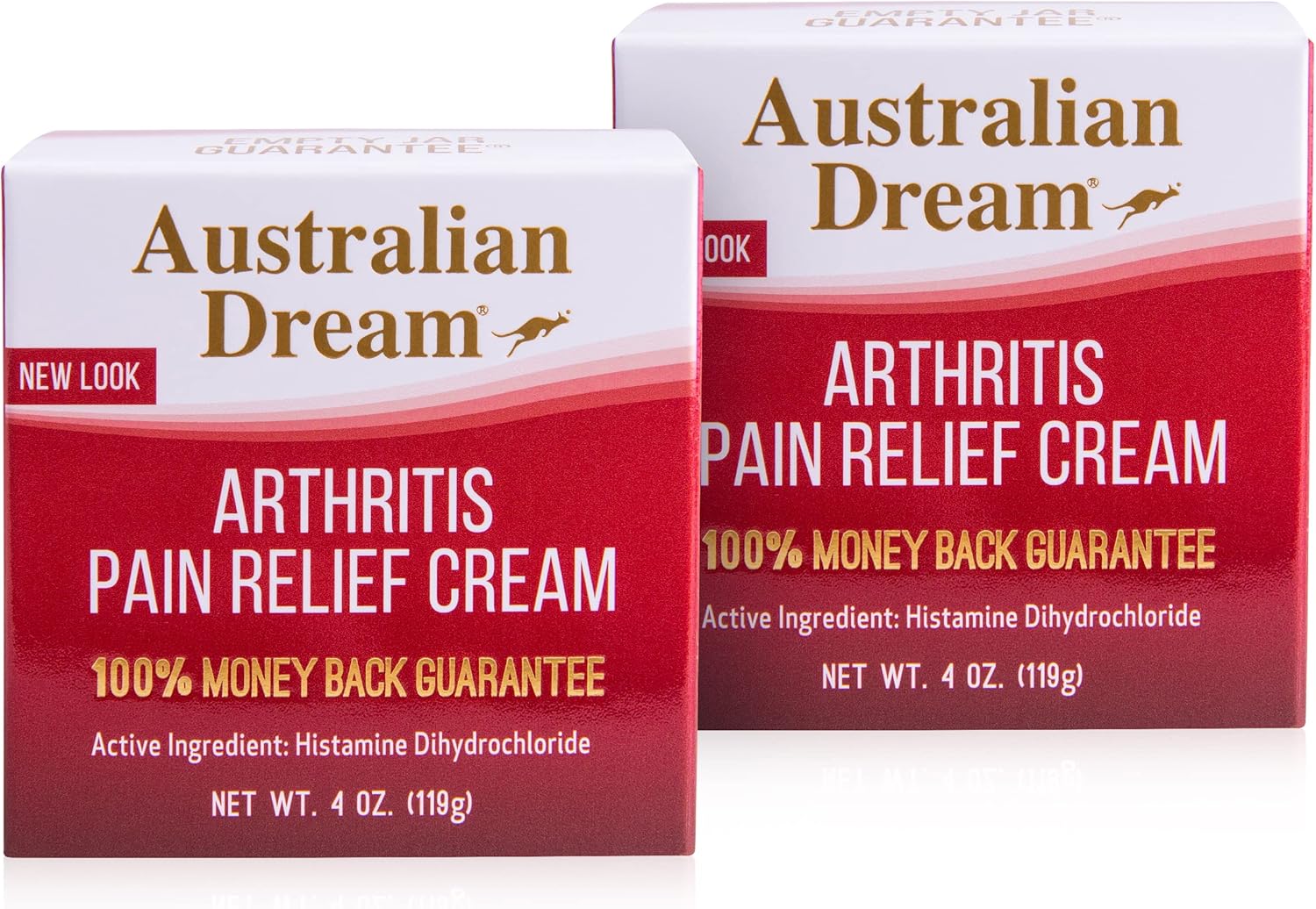 Australian Dream Arthritis Pain Relief Cream - for Muscle Aches or Back Pain - 4 Oz Jars (2 Pack) Pack of 2
