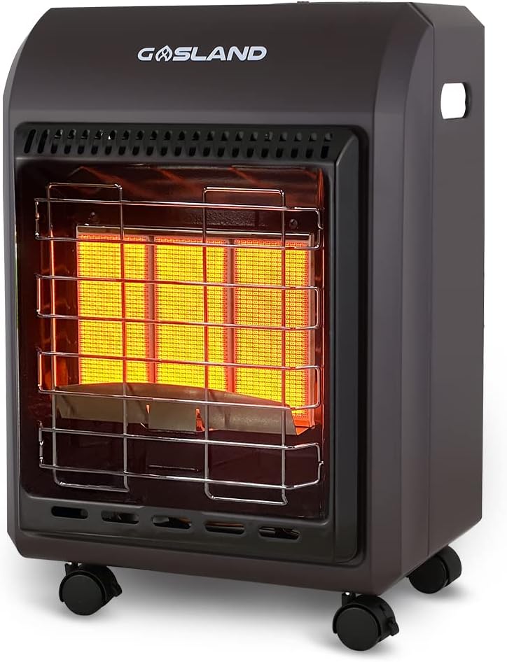 Gasland MHA18R Propane Radiant heater, 18,000 BTU Warm Area up to 450 sq. ft, Portable LP Gas Heater for Garages, Workshops and Construction Sites, Ultra Quiet Propane Heater with LP Regulator Hose (Red)