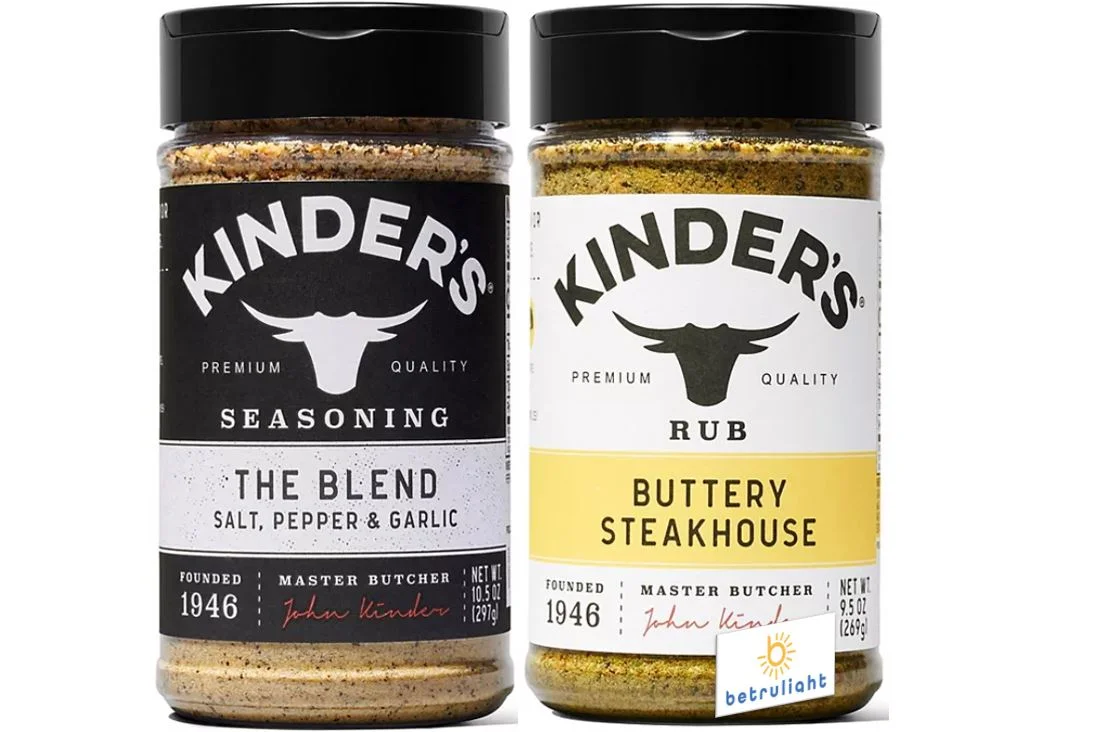 BETRULIGHT - The Blend Seasoning/ Buttery Steakhouse Rub Are Gluten Free, Non-GMO, and No added MSG Kinder's The Blend Seasoning Salt, Pepper and Garlic And Kinders Buttery Steakhouse Rub – 2 Pack