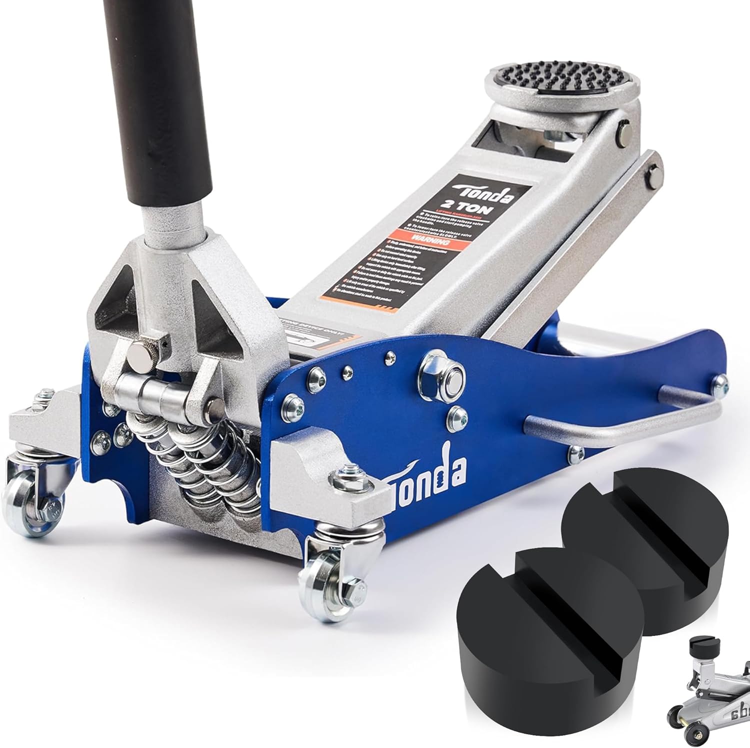 TONDA Floor Jack, Low Profile 2 Ton Hydraulic Aluminum and Steel Car Jack with Floor Jack Rubber Pads