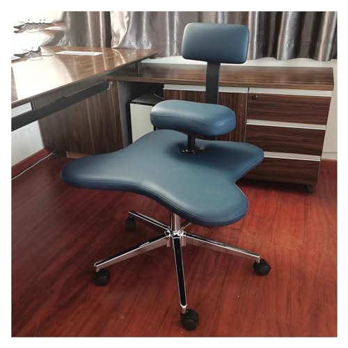 Ergonomic Cross Legged Office Chair/Meditation Kneeling Chair, Mobile Height-Adjustable Criss Cross Chair/Desk Chairs, with Lumbar Support & Wheels(White)