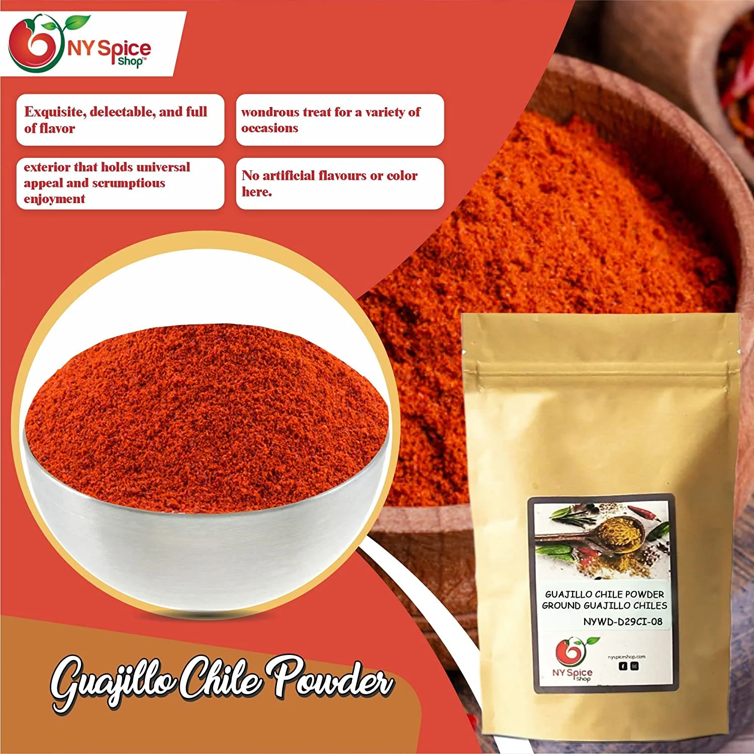 NY SPICE SHOP Chili Guajillo Mexican Dried Peppers - Dried Chili - 3 Pound