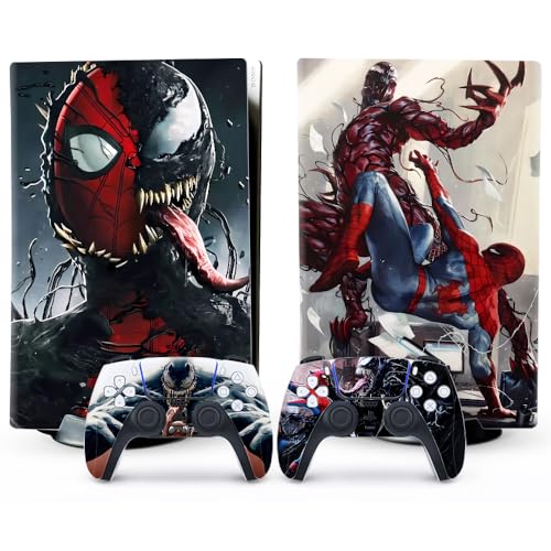 PS5 Skin - Digital Edition Console and Controller Accessories Cover Skins PS5 Controller Skin Gift ps5 Skins for Console Full Set PS5 Skin Spider Red