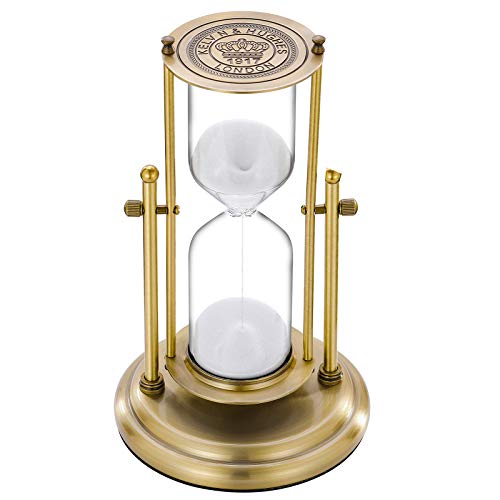 SuLiao Empty Hourglass Fillable, Brass 360° Rotating DIY Sand Timer, Unity Sand Hourglass for Wedding Ceremony Set, Large Antique Without Sand Clock Sandglass for Desk Home Office Decorative