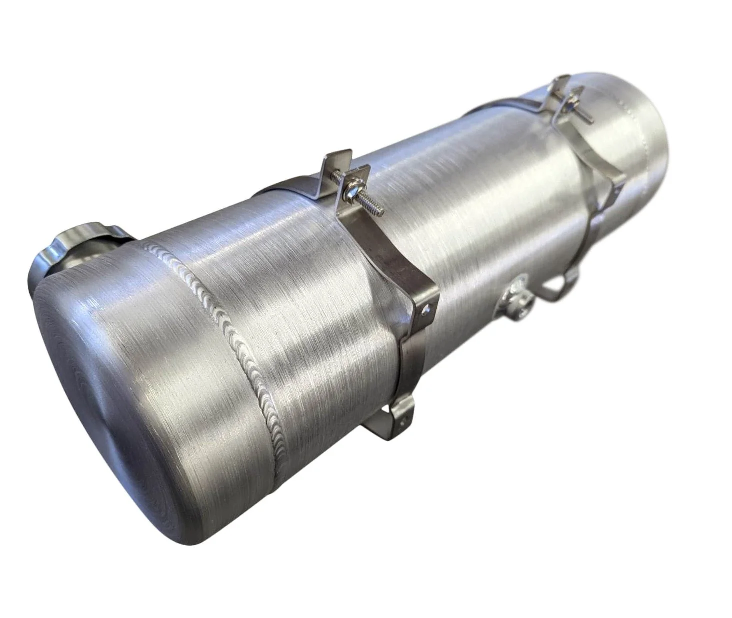 6x14 End Fill Round Spun Aluminum Gas Tank - 1.4 Gallon - Riding Mower, Golf Kart