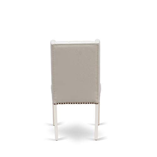 East West Furniture X-Style 7 Piece Kitchen Set Consist of a Rectangle Table with X-Legs and 6 Light Grey Faux Leather Parson Dining Chairs, 40x72 Inch, X097FO244-7