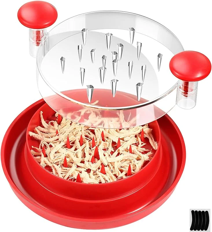 Chicken Shredder Shred Machine, Large Meat Shredder Machine, Chicken Shredding Tool with Clear Cover and Non-Skid Base, Ergonomic Handle,Shred Machine Tool for Pork, Beef and Chicken,Dishwasher Safe