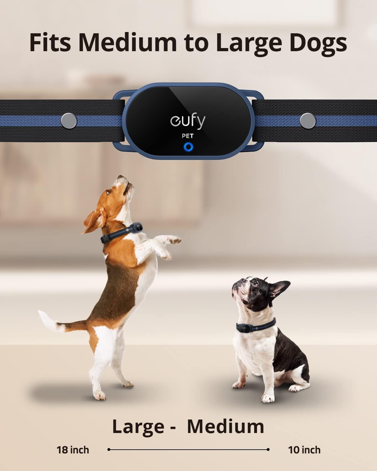 eufy Pet Dog Training Collar, Rechargeable and Adjustable Training Collar with Remote, 3 Safe Training Modes, Soft Silicone Connectors, Safety Lock Switch, IPX7 Waterproof, Large Remote Range Pack of 2