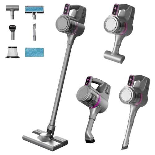 Cordless Stick Vacuum Cleaners, 15Kpa Cordless Vacuum Cleaner for Home, Cordles Vacuum Cleaner with LED Display, 2000mAh Large Batteries, Anti Hair Wrap Stick Vacuum for Carpet, Hard Floor, Pet Hair