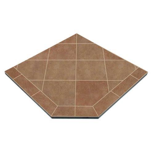 NY Hearth Bianco Brown 48x22 x 48x22 Tile Hearth Pad- Corner
